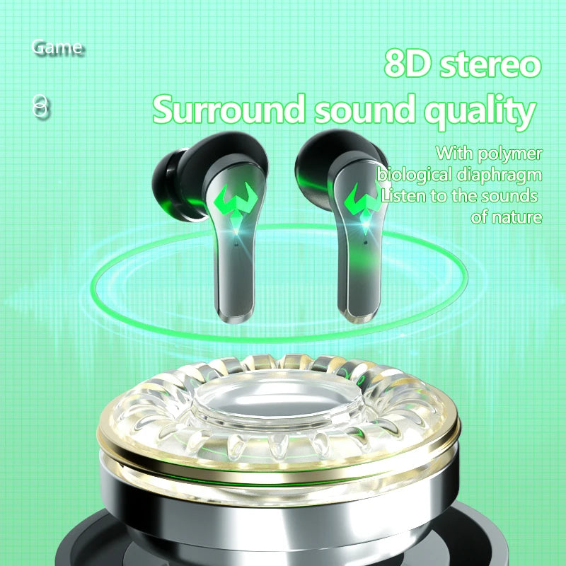 2022 New TWS Gaming Headset Wireless Earphone Bluetooth Sports Headphones With Microphone Noise Reduction Waterproof Earbuds